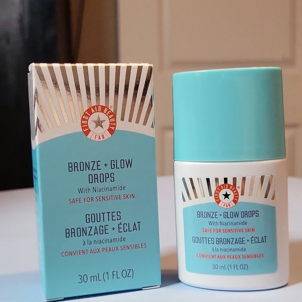 First Aid Beauty Bronze + Glow Drops with Niacinamide, Sens Skin Safe, 30ml, NIB